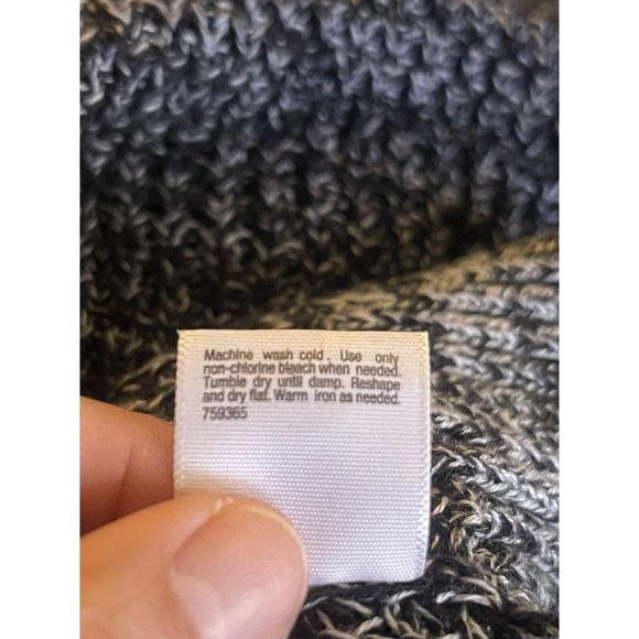 A new approach Sweater Boho Size Large Knit Womens Crocheted Oversized Gray Sz L - Picture 9 of 12